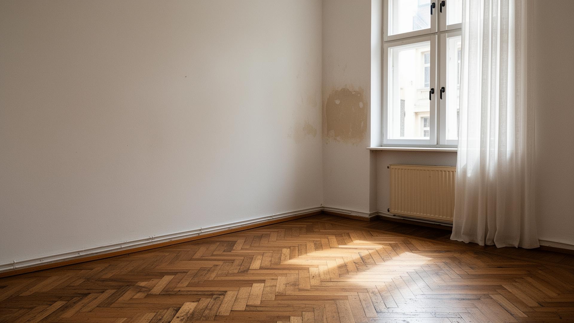 Helle, frisch gereinigte Berliner Wohnung mit großen Fenstern